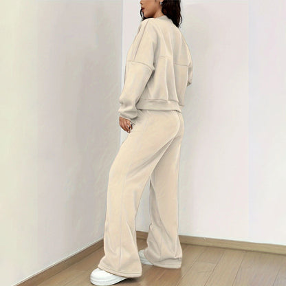 Chic outfit: Vest og bukser med vide ben